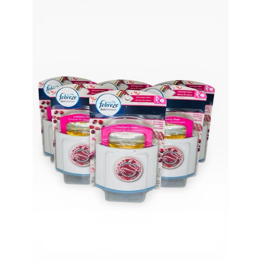 Febreze Set & Refresh Cranberry Cheer Air freshener RARE (Lot of 6)